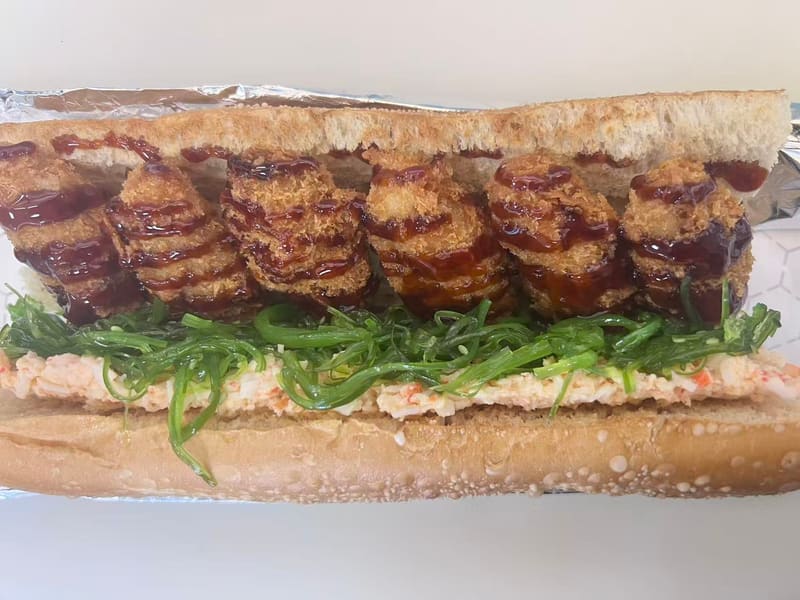 Hibachi chicken poboy