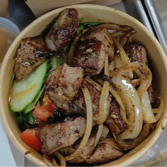 Hibachi flank steak plate